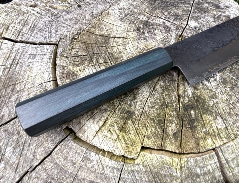 Senshi Kuromaru Usuba 1860mm sort Damascus 16 lag stål. - Billede 4