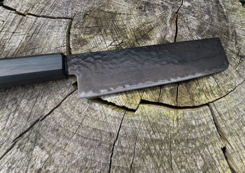 Senshi Kuromaru Usuba 1860mm sort Damascus 16 lag stål. - Billede 5