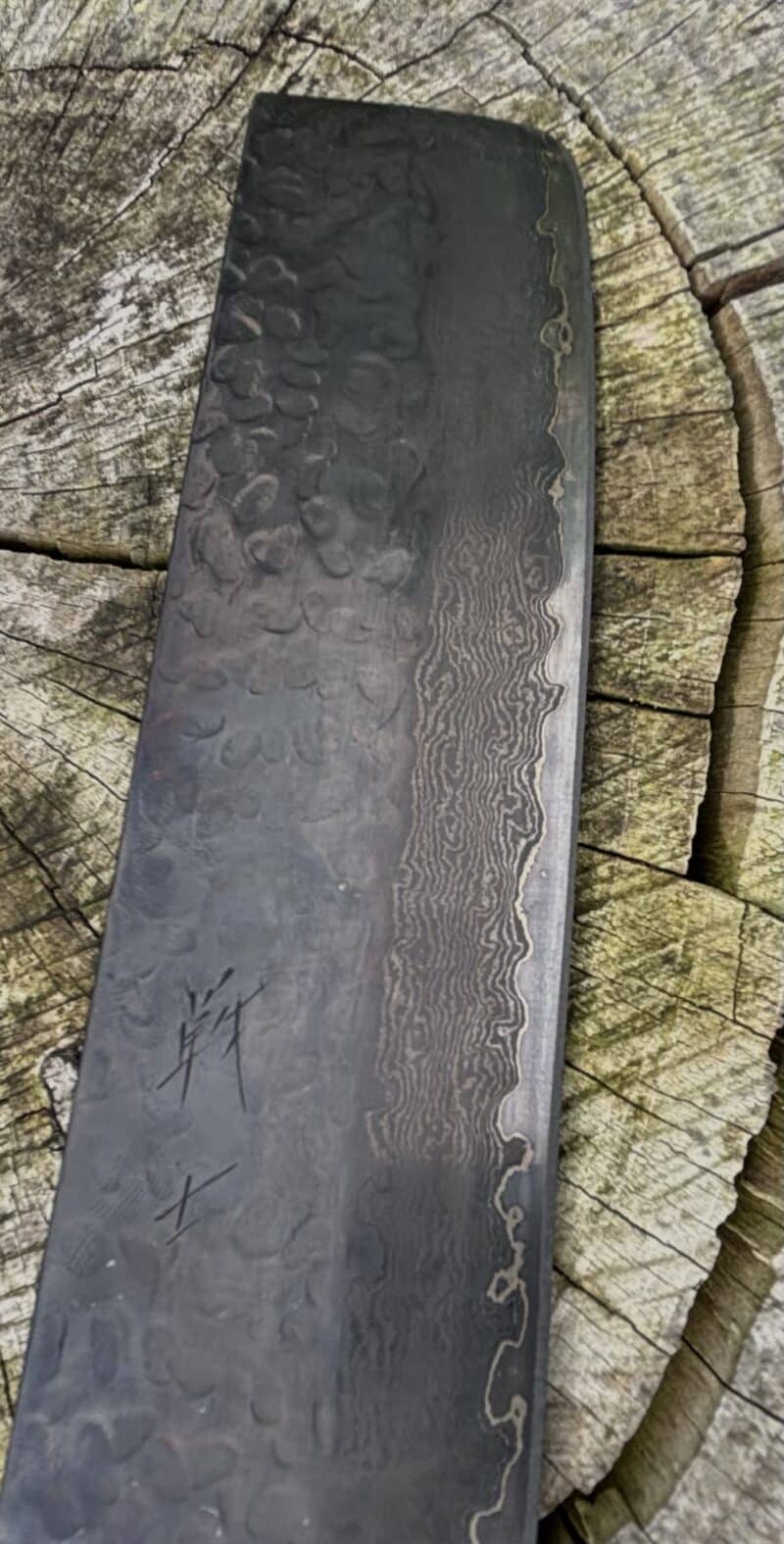 Senshi Kuromaru Usuba 1860mm sort Damascus 16 lag stål. - Billede 6