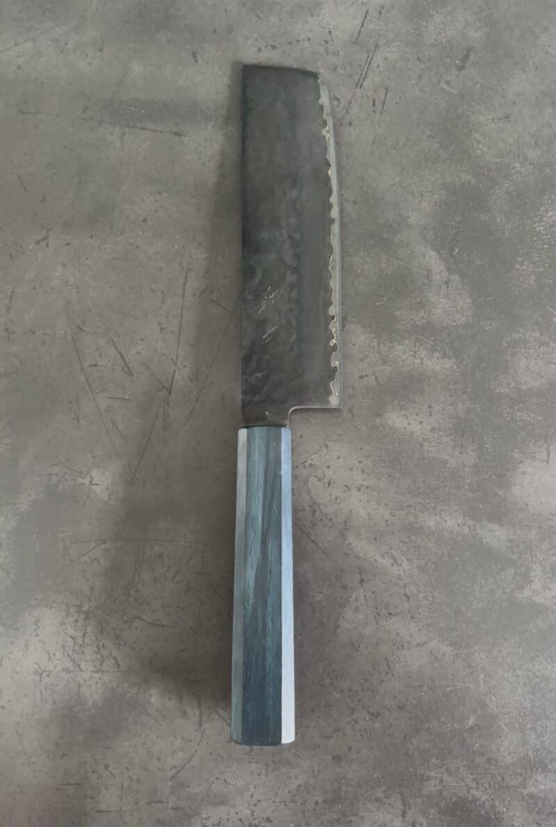 Senshi Kuromaru Usuba 1860mm sort Damascus 16 lag stål.