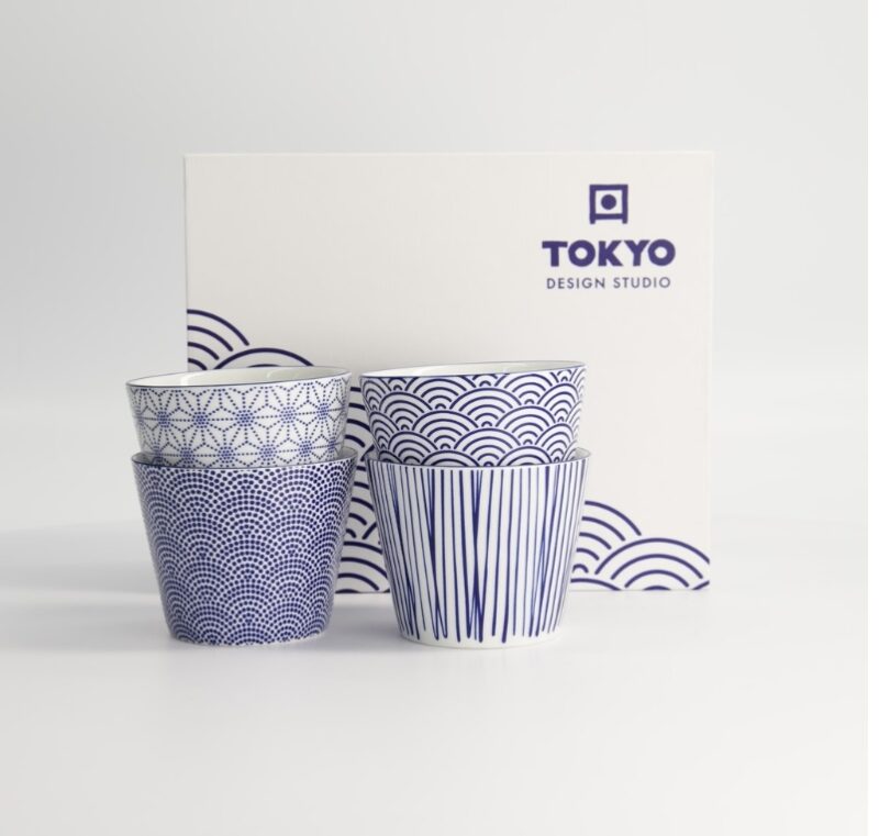 Nippon blå kopper m/gaveæske 8,3x6,5cm 180ml 4stk 17836 Tokyo studio design. - Image 8
