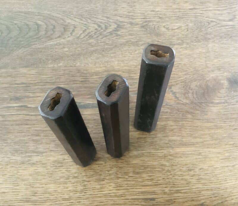 Egetræhåndtag mørkt ottekantede til store knive som Gyuto og Sujihiki. - Billede 6