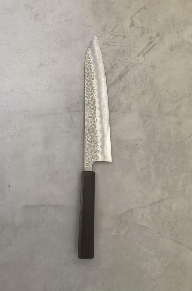 Senshi Gyuto 240mm Aogami Super Tsuchime hammered. - Billede 5