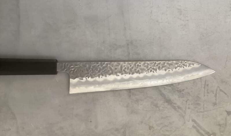 Senshi Gyuto 240mm Aogami Super Tsuchime hammered. - Billede 2