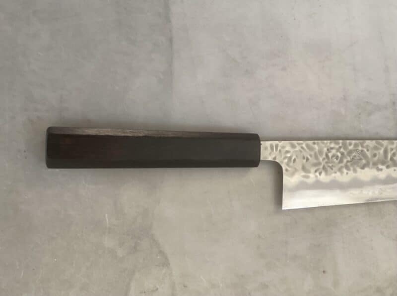 Senshi Gyuto 240mm Aogami Super Tsuchime hammered. - Billede 3