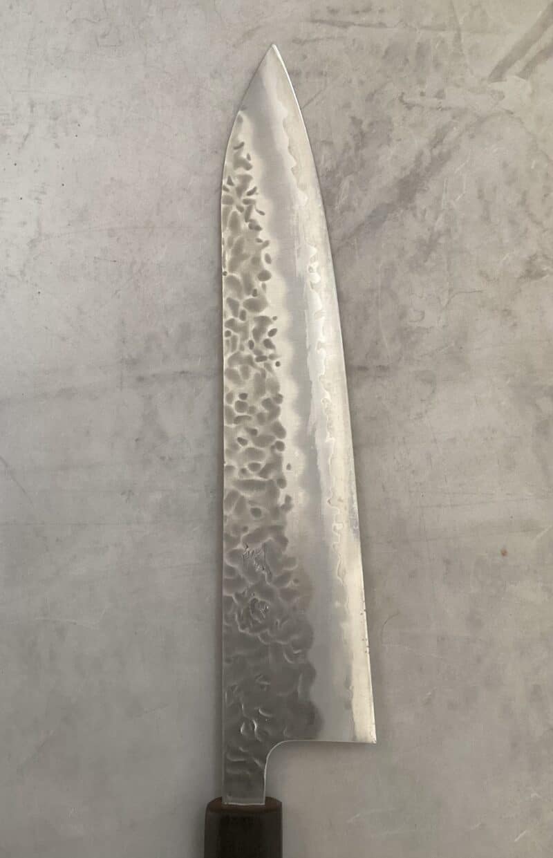 Senshi Gyuto 240mm Aogami Super Tsuchime hammered. - Billede 4